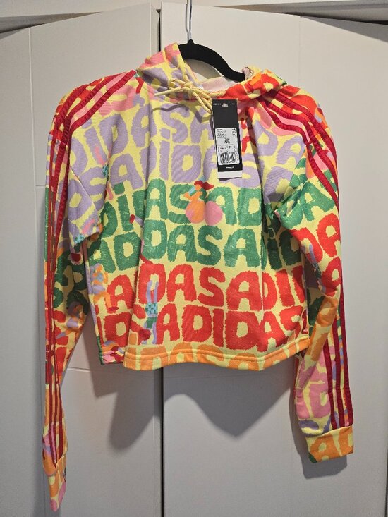 adidas Tops - Women's adidas x FARM Rio 3-Stripes Hoodie (HS1196) SIZE XS Cropped NEW